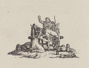 Mlékařka a veterán (The Milkmaid and the Veteran) od Theodore Gericault
