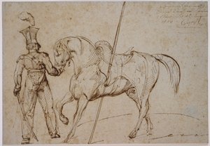 Kopí a kůň od Theodore Gericault