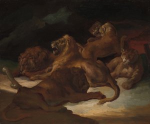 Lvi v horské krajině, ca. 1818-20. od Theodore Gericault
