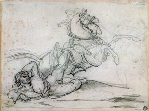 Mameluke padá pod koně od Theodore Gericault
