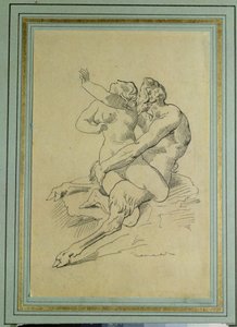 Nymfa a satyr od Theodore Gericault