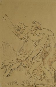 Nymfa a satyr od Theodore Gericault