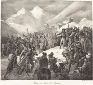 Passage du Mont St. Bernard (Napoleonova armáda překračující průsmyk St. Bernard) od Theodore Gericault