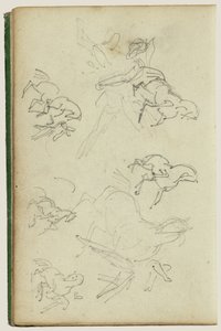 Šest studií pro muže vedle vzpínajícího se koně od Theodore Gericault