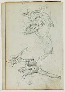 Studie nahých mužů v boji od Theodore Gericault