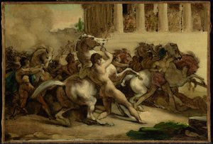 Závod koní bez jezdců od Theodore Gericault