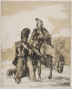 Ústup z Ruska, cca 1818 od Theodore Gericault