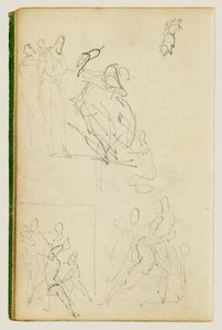 Tři kompoziční studie skupiny postav od Theodore Gericault