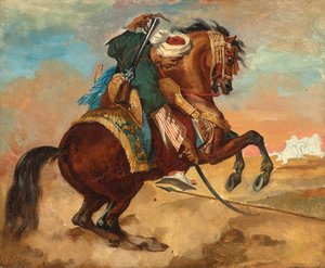 Turek nasedl na kaštanově zbarveného koně, c. 1810 (olej na plátně) od Theodore Gericault