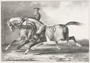 Dva strakaté koně cvičení od Theodore Gericault