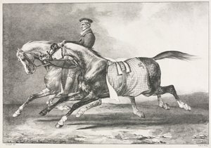 Cvičení dvou kropenatých koní, 1822. od Theodore Gericault