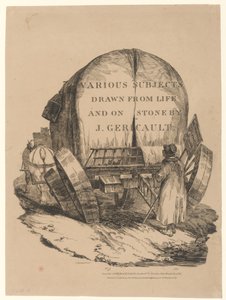 Přepravní vůz s koněm (název anglické série) [A Hitched Wagon or A Horse-Drawn Cart (titulní strana anglické série)] od Theodore Gericault