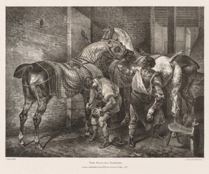 Různé předměty ze života a na kameni: Anglický podkovář od Theodore Gericault