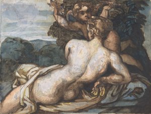 Venuše a Amor v krajině, po Annibale Carracci recto, 1816-17. od Theodore Gericault