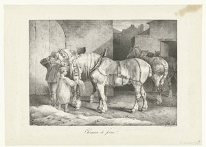 Werkpaarden Farmářští koně (název na objektu) Čtyři různé předměty (název série) od Theodore Gericault