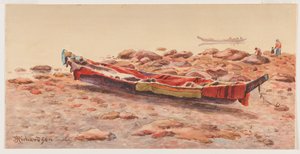 [Northwest Canoe], pravděpodobně 1884-86 resp 1903-14 (akvarel na papíře)