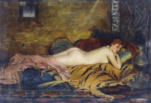 Ležící akt - Theodore Jacques Ralli (Theodoros Rallis) (1852-1909). Olej na dřevě Rozměr : 24x35 cm Soukromá sbírka
