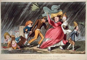 Gipsying Party Returning Home Through a Storm, vydal Thomas McLean, Londýn od Theodore Lane
