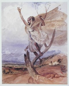 Arabská hlídka na stromě, Alžírsko (akvarel na papíře) od Theodore Leblanc