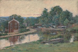 Evening at the Lock, Napanoch, New York, 1893. od Theodore Robinson