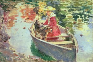 Slečna Motes a její pes Shep, 1893 od Theodore Robinson