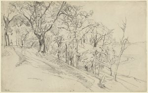 Les v Boisrémond (recto); Chata v lese (verso) od Theodore Rousseau