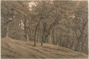 V lese Fontainbleau od Theodore Rousseau