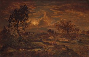 Západ slunce poblíž Arbonne, ca. 1860-65.