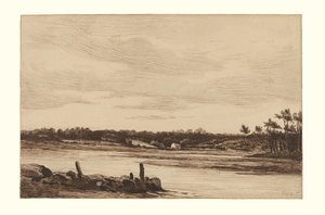 Řeka Loing na okraji lesa Fontainebleau od Theodore Rousseau