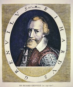 Sir Richard Grenville (barevné lito) od Theodore de (after) Bry