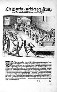 Banket s králem, 1606 od Theodore de Bry