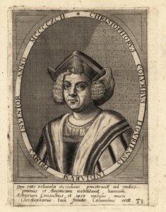 Kryštof Kolumbus, italský průzkumník a kolonizátor od Theodore de Bry
