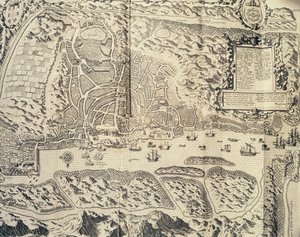 Město Goa v Indii, rytina Theodora de Bry (1528-1598) z Cestopisu o cestě námořníka Jana Huyghena van Linschotena do portugalské východní Indie 1579-1592), 16. století od Theodore de Bry