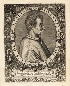 Giovanni Boccaccio , italský spisovatel. od Theodore de Bry