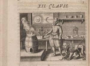 Ilustrace pro Tripus Avrevs, tedy tři pojednání vybraných chemiků.., 1618 od Theodore de Bry