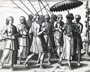 Obyvatelé Sumatry, Theodor de Bry (1528-1598), rytina od Theodore de Bry