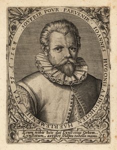 Jan Huyghen van Linschoten, holandský protestantský obchodník. od Theodore de Bry