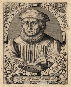 Johannes Aventinus , bavorský historik. od Theodore de Bry