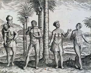 Původní Etiopie, z díla India Orientalis rytina Theodora de Bry (1528-1598), Afrika od Theodore de Bry