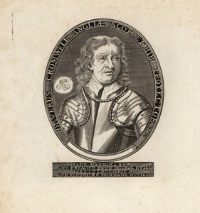 Oválný portrét Olivera Cromwella, lorda ochránce. od Theodore de Bry