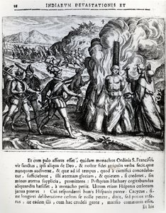 Spálení Hatuey Španěly v Yara na Kubě 2. února 1512 1664 od Theodore de Bry