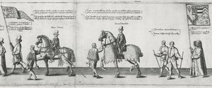 Yeomen uvádí pohřební průvod sira Philipa Sidneyho na cestě do katedrály St. Pauls, 1587 od Theodore de Bry