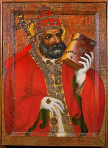Svatý papež - Portrét neznámého papeže ... (tempera na dřevě) od Theodoric Master