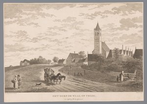 Pohled na vesnici De Waal v Texelu Vesnice De Waal na Texelu (název na objektu)