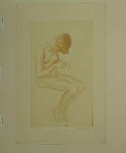 [Žena si lakuje nehty (6. velký akt)] od Théophile Alexandre Steinlen