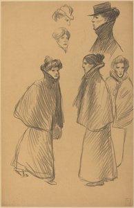 Studie postav [recto] od Théophile Alexandre Steinlen