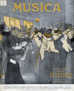 Noční párty na Montmartru. Obálka Steinlena pro časopis „Hudba““ z listopadu 1908. od Théophile Alexandre Steinlen