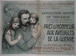 Plakát propagující prodej umění na pomoc oslepeným vojákům od Théophile Alexandre Steinlen
