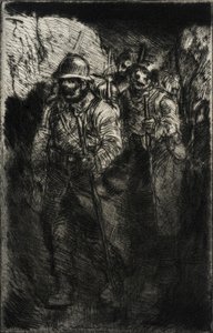 Kráčející vojáci od Théophile Alexandre Steinlen