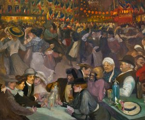 Tanec Den dobytí Bastily (14. července) - Alexandre Theophile Steinlen (1859-1923) - detail „“ Bal du 14 juillet“ od Théophile Alexandre Steinlen